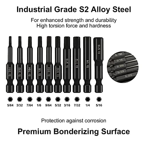 COMOWARE Impact Drill Bit Set - 21 Pcs Hex Titanium HSS Quick Change Impact Driver Bit Set for Wood, Plastic, Aluminum Alloy, Metal, 1/16"-1/2"