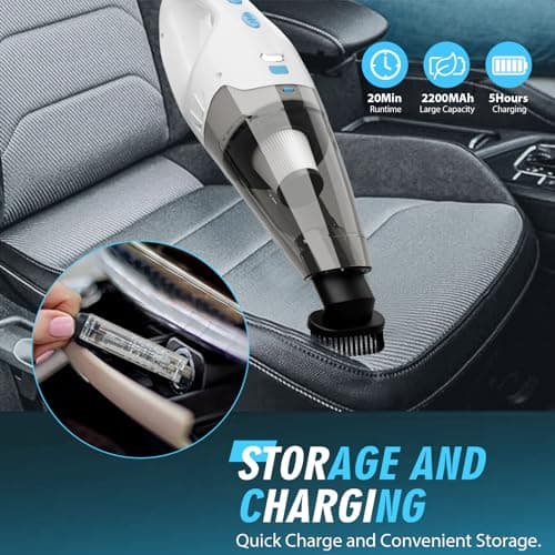 Handheld Vacuum Cordless,Car Hand Cordless Rechargeable,Dust Busters Cordless Rechargeable with LED Light/Multi Accessories,1.6lbs Car Mini Portable Vacuum Cleaner for Home Office Car Pet