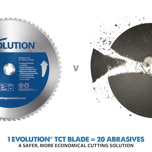 Evolution Power Tools 8BLADEMS Steel Cutting Saw Blade, 8-Inch x 50-Tooth , Blue