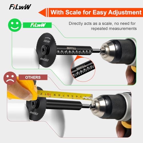 Inside Pipe Cutter,6 pcs Saw Tooth Blades with 3 Inch Scale 1/4" Hex Shank, Cutter Tool Set for PVC, Plastic, Board, Copper, Aluminum