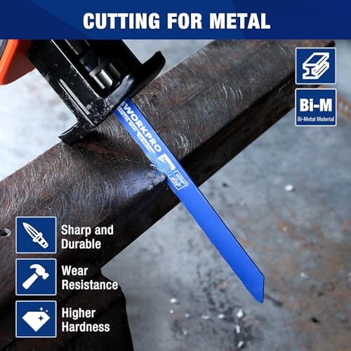 WORKPRO 32-Piece Reciprocating Saw Blade Set - Metal/Woodcutting Saw Blades, Pruner Saw Blades with Organizer Pouch