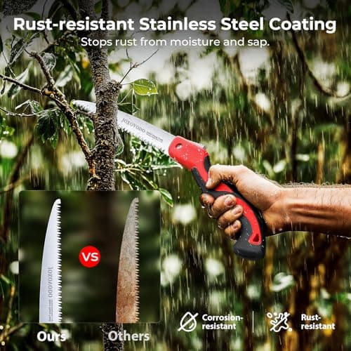 10 Inch Folding Saw Laser-Cut Teeth Pruning Saw for Tree Trimming, D2 Steel Hand Saws for Wood Cutting, 7 TPI Wood Saws Hand For Camping, Bushcraft, Gardening, Outdoor, Heavy-duty Garden Tool