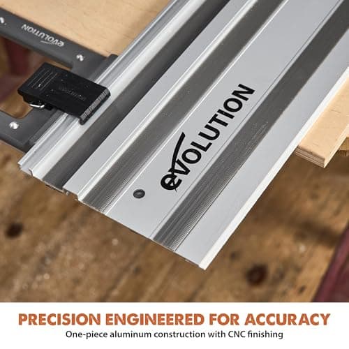 Evolution ST2800-G2 110" Circular Saw Guide Rail/Track | Universal Fit: Makita, Bosch, Festool, Triton, Metabo | 110"/9.2ft (2.8m) | Includes Self-Aligning Bars, 2x Track Clamps, Hex Key & Carry Bag