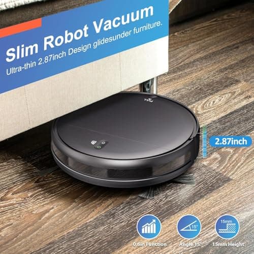 MAMNV Robot Vacuum and Mop Combo, WiFi/App, Robotic Vacuum Cleaner with Schedule, 2 in 1 Mopping Robot Vacuum with Watertank and Dustbin, Self-Charging, Slim, Ideal for Hard Floor, Pet Hair, Carpet
