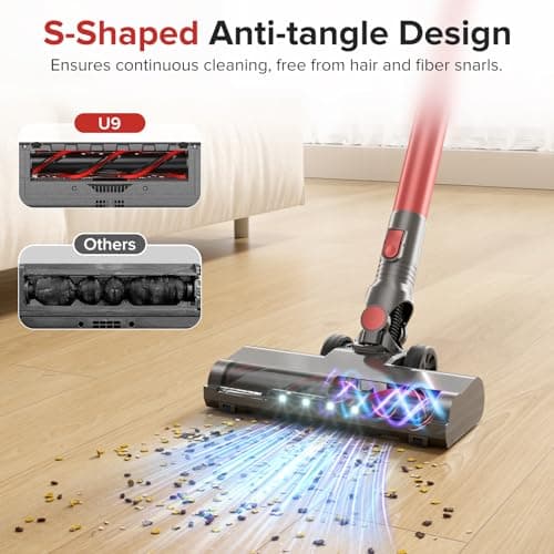 Cordless Vacuum Cleaner with Self-Standing, Powerful Stick Vacuum Cleaners for Home, 8-in-1 Lightweight Rechargeable Vacuum, 7-Layer Filtration,Ideal for Carpet, Pet Hair, Hardwood Floors