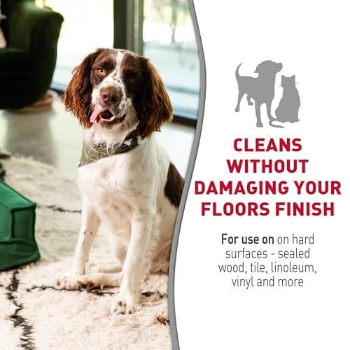 Nature's Miracle Hard Floor Cleaner, 24 Ounces, Dual-Action Stain And Odor Remover Works To Remove Tough Pet Stains And Odors On Sealed Wood And Hard Floor Surfaces