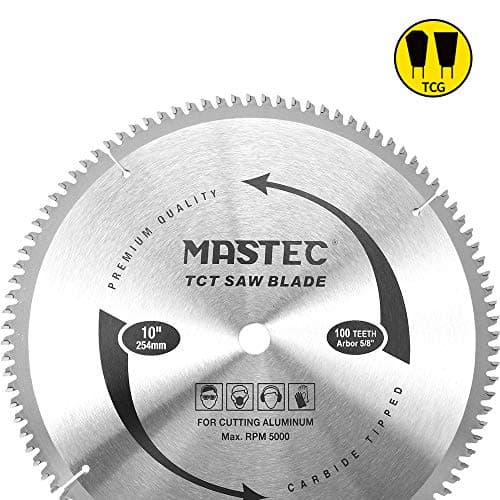 10-Inch 100T Carbide Tooth TCG for Aluminum Saw Blade with 5/8-Inch Arbor