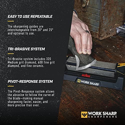 Drill Doctor Drill Bit Sharpener plus Work Sharp Benchstone Knife Sharpener, 3 sided manual knife sharpener
