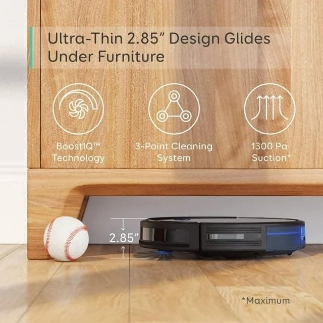 eufy BoostIQ RoboVac 11S (Slim), Robot Vacuum Cleaner, Super-Thin,Powerful Suction, Quiet, Self-Charging Robotic Vacuum Cleaner, Cleans Hard Floors to Medium-Pile Carpets