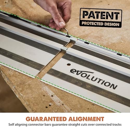 Evolution ST2800-G2 110" Circular Saw Guide Rail/Track | Universal Fit: Makita, Bosch, Festool, Triton, Metabo | 110"/9.2ft (2.8m) | Includes Self-Aligning Bars, 2x Track Clamps, Hex Key & Carry Bag