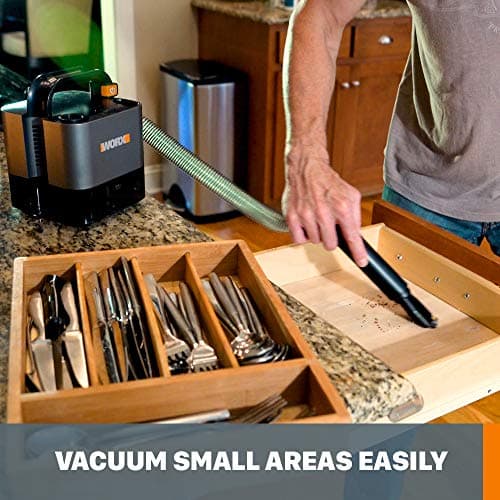 WORX WX030L 20V Power Share Cordless Cube Vac Compact Vacuum, Black