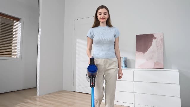 Cordless Vacuum Cleaner, 45Kpa 550W 60Mins Vacuum Cleaners for Home, Self-Standing Stick Vacuum Cleaner with Wall Mount Charging, Scented Card, for Furniture, Carpet, Pet Hair, Hard Floor
