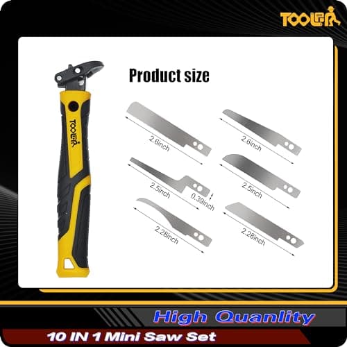 10-In-1 Model Craft Hand Saw & File Set. DIY Mini Razor Saw&File Kit for Handcrafted, Modeling, Plastic, and Other Fine Cutting, Reliable Blade Quick Change Mechanism