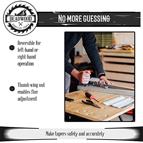 DCT Taper Gauge Jig Tool Kit Set for Tapering (Angle Cutting) Wood Tapered Legs and More on Radial Arm or Table Saw