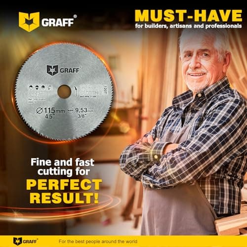 4-1/2 Inch Circular Saw Blade for Wood, Plywood, Laminate, Drywall, Plastic – 120T Wood Cutting Circular Saw Blade with 3/8 Inch Arbor from GRAFF