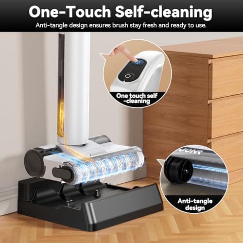 JONR S20 Pro Cordless Wet Dry Vacuum Cleaner, 180°Lay-Flat Design, Lightweight Vacuum Mop with Self-Cleaning, Self-Drying and Edge Cleaning, Floor Cleaner for Tiles and Hard Floors