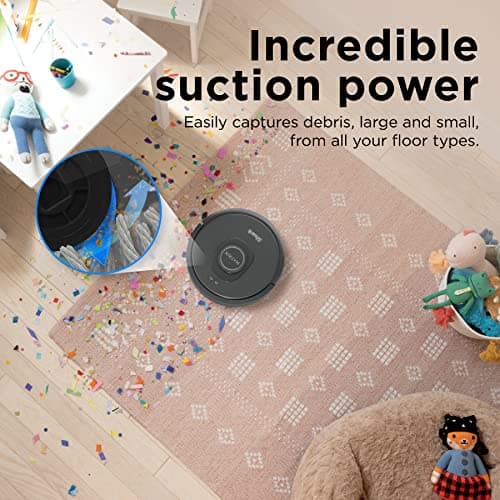 Shark RV2310 Matrix Robot Vacuum with Self-Cleaning Brushroll for Pet Hair, No Spots Missed on Carpets and Hard Floors, Precision Home Mapping, Wi-Fi Black/Silver, 0.5 Quarts