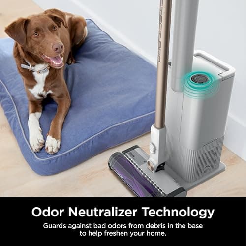 Shark Detect Clean & Empty Auto-Empty System - Lightweight Cordless Vacuum Cleaner with HEPA Filter, Portable Handheld Attachment, Crevice Tool, Ideal Stick Vacuum for Pet Hair, White, IW3511
