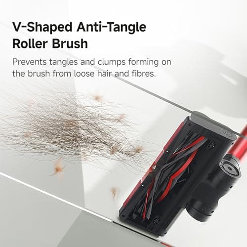 uwant Cordless Vacuum Cleaner 35Kpa Powerful Suction Wide Green Headlight Vacuum Cleaner for Home Pet Hair Anti-Tangle HEPA Lightweight Handheld Vacuum for Carpet Hard Floors (Black)