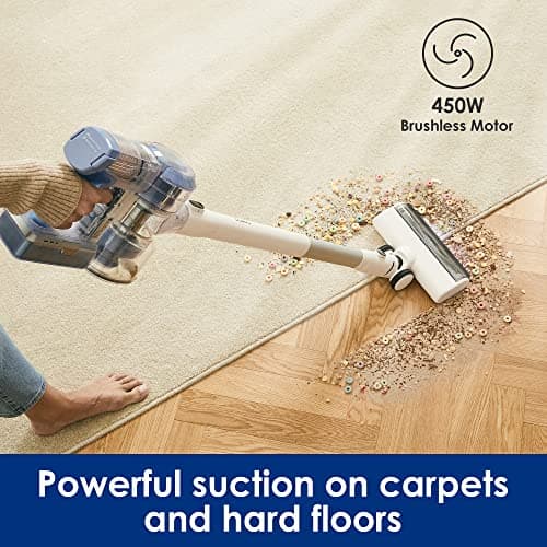 Tineco Floor ONE S3 Cordless Hardwood Floors Cleaner Lightweight Wet Dry Vacuum Cleaners A11 Pet Cordless Stick Vacuum Cleaner, Lightweight with ZeroTangle Brush Powerful Handheld Vacuum