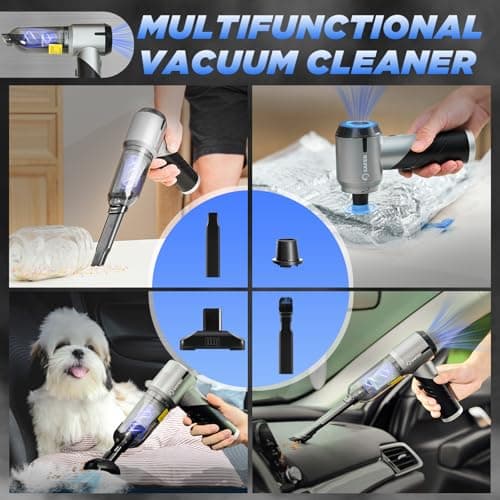 Saker Handheld Car Vacuum Portable Cordless17000PA Mini Vacuums Rechargeable Foldable Vacuum Cleaner with Brushless Motor for Gifts Home,Office Pet and Father's Day HL132 Black