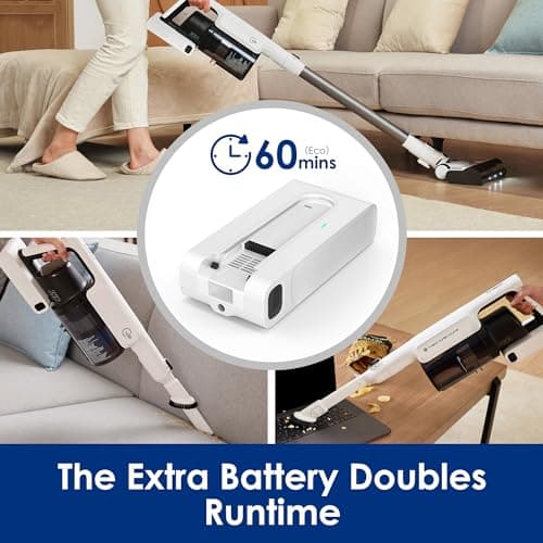 Tineco A30S Cordless Stick Vacuum Cleaner, 160W Suction & Replacement Battery for A30S -25.2 Volt 2500mAh Space