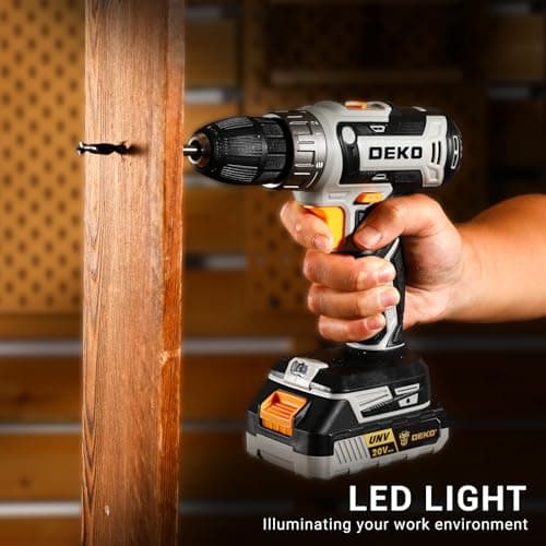 Power Drill Cordless: DEKO PRO Cordless Drill 20V Electric Power Drills Set Tool Drills Cord-less Set with Battery and Charger