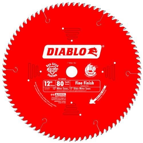 Diablo D1280X 12" 80T Diablo Fine Finish Work Chop/Slide Miter Saw Blade