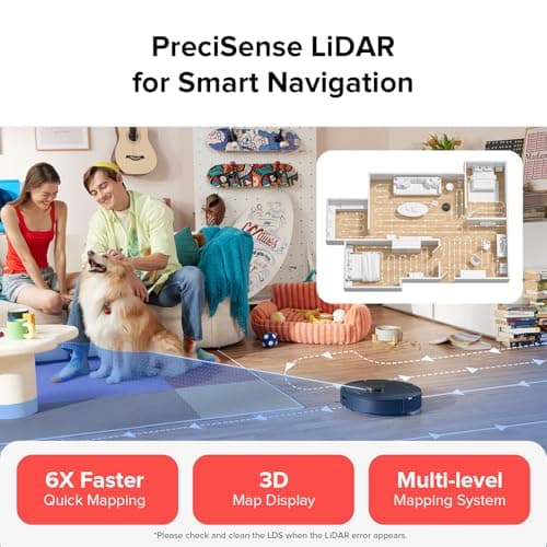 roborock Q5 Pro Robot Vacuum and Mop Combo, 5500Pa Powerful Suction, DuoRoller Brush, LiDAR Navigation, 3D Mapping, Robotic Cleaner for Dirt, Floors, Pet Hair, 240min Runtime, Smart No-Go Zone, Black