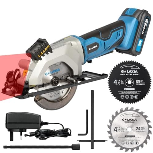 4-1/2" 3400RPM Cordless Circular Saw with Laser Guide and 3.5 Amp Corded Jig Saw with 3pcs Cutting Blades
