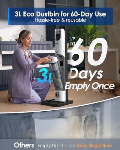 Tineco Floor ONE S3 Cordless Hardwood Floors Cleaner & Pure ONE Station Cordless Stick Vacuum Cleaner with 3L Dust Clean Station