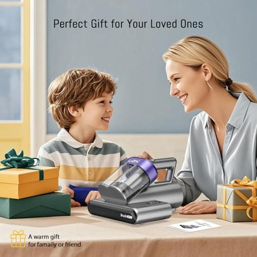Bed Vacuum Cleaner Mattress Vacuum Cleaner,16Kpa Powerful Handheld Vacuums with UV-C Light & Double Dust Cup & High Heating & Ultrasonic & Anion for Bed Sofa (MV11,Black)