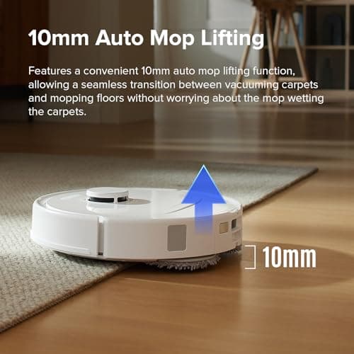 roborock Qrevo S Robot Vacuum and Mop, Self-Drying, Auto Mop Washing, 7000Pa Suction, Self-Emptying & Refilling, 10mm Mop Lifting, 200RPM Spinning Mops, Smart Obstacle Avoidance, White