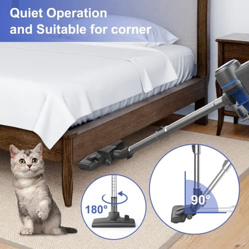 Intercleaner Corded Vacuum Cleaner, 17KPa Powerful Suction with 600W Motor, 10 in 1 Lightweight Bagless Stick Vac with Handheld, Ultra Quiet, for Hardwood Floor Marble Tile Car Pet Hair