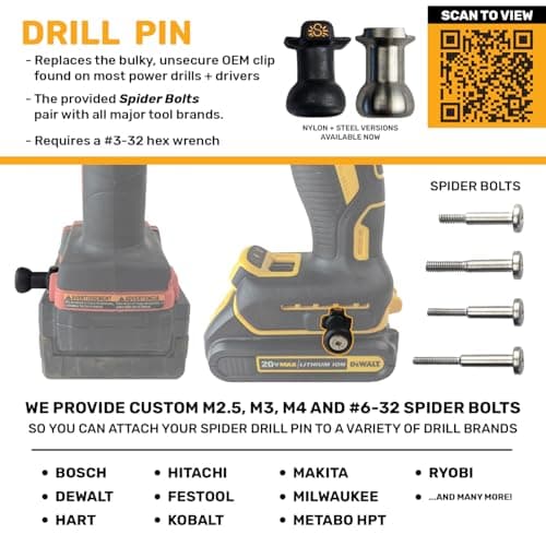 Spider Tool Holster - Improve The Way You Carry Your Power Drill, Driver, Multitool, Pneumatic, Multi-Tool and More on Your Belt - Compatible With All Major Tool Brands