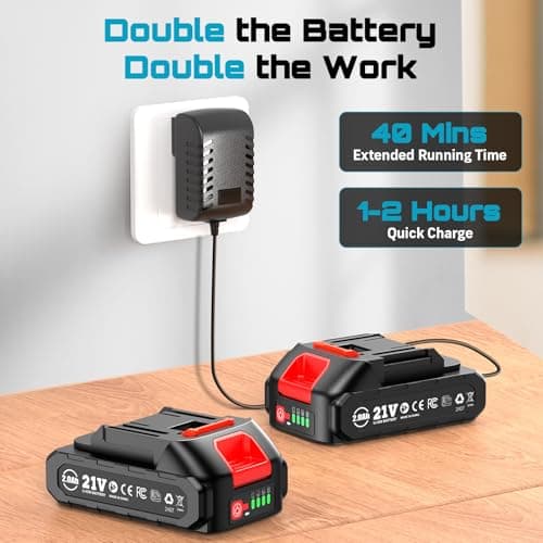 SEESII Cordless Jig Saw 21V, Electric Jigsaw Tool with 2× 2.0Ah Batteries, 2800RPM Variable Speed for Wood Cutting, 0°-45° Bevel Cuts, LED Light, 4 Orbital Settings for Straight/Curve/Circle Cutting