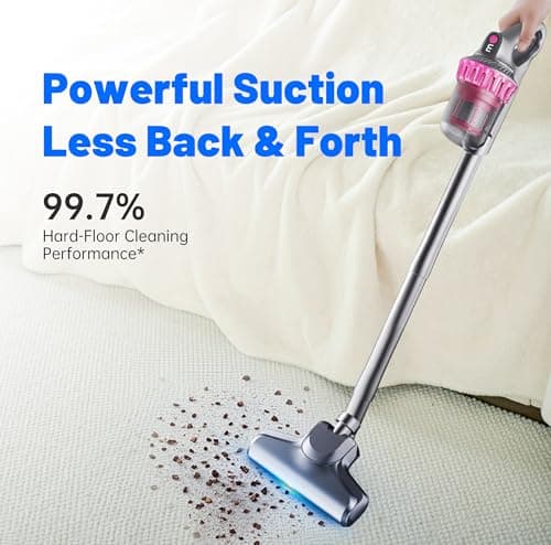 Cordless Vacuum Cleaner,Stick Vac with LED Screen,4 in 1 Mattress Vacuum, 1500mah Battery, Strong Suction,Suitable for Bed, car, Sofa, Carpet, pet Hair，Hardwood Floor