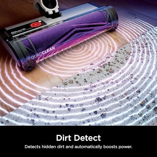 Shark Detect Clean & Empty Auto-Empty System - Lightweight Cordless Vacuum Cleaner with HEPA Filter, Portable Handheld Attachment, Crevice Tool, Ideal Stick Vacuum for Pet Hair, White, IW3511