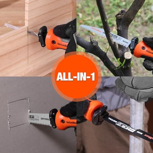 Valuemax 8-In-1 Multi-Blades Hand Saw, Quick-Change Mechanism Hacksaws with TPR Handle, CRV & Bimetal Blades, Drywall/Jab Saw, Handsaws for Wood, Metal, Plastic and Plywood