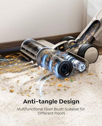 Cordless Vacuum Cleaner,80Mins/50kpa Vacuum Cleaners for Home,Stick Vacuums with Self-Standing,Touch Screen,LED Headlights, Anti-tangle,Rechargeable,Lightweight,for Carpet,Hard Floor, Pet Hair(P7 Pro)