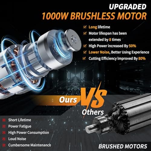 12" Brushless Chainsaw, 21V Cordless Chainsaw with 2 x 4.0Ah Battery, Electric Motosierra De Gasolina with 2 x Chains & Guide Plate, Eléctrica Rechargeable Saw for Wood Cutting Trimming Branch