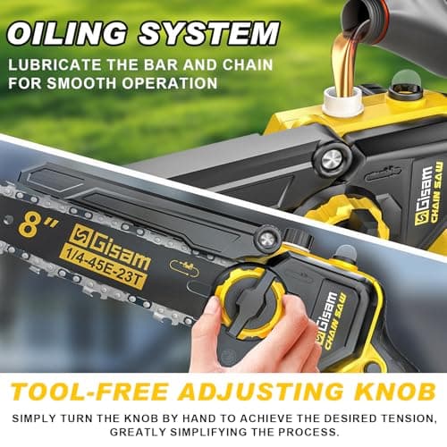 2-in-1 Electric Pole Saws for Tree Trimming,8" Mini Chainsaw Cordless with Extension Pole, 1000W Brushless Motor,Auto Oiling,15.58 FT Max Reach Extension Pole for Outdoors Pruning with 2×Batteries