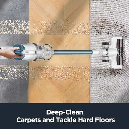Eureka RapidClean Pro Cordless Vacuum Cleaner, Vacuum Cleaner for Home Rechargeable, Lightweight Stick Vacuum for Hardwood and Pet Hair, Blue, NEC280TL