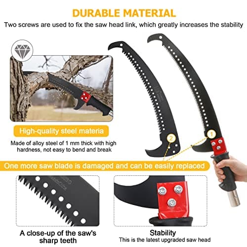 27 Feet Tree Pole Pruner Manual Branches Trimmer Tree Branch Garden Tools Loppers Hand Pole Saws Extendable Height