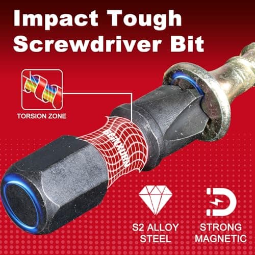 Impact Tough #2 Phillips 1 in. Insert Driver Bits,50Pack PH2 Screwdriver Bits Set with 1Pcs Impact Bit Holder,Bulk