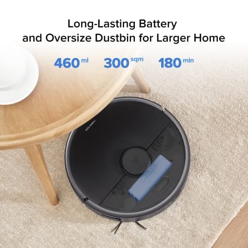 roborock S4 Max Robot Vacuum with Lidar Navigation, 2000Pa Strong Suction, Multi-Level Mapping, No-go Zones, Ideal for Carpets and Pets Robotic Vacuum