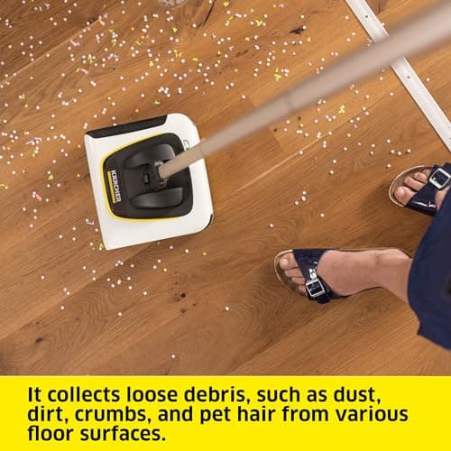 Kärcher KB 5 Electric Floor Sweeper Broom, for Carpets, Hardwood Floors and Tiles, Lightweight and Cordless, Ideal for Fur, Hair, Dirt & Dust