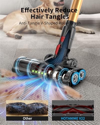 Cordless Vacuum Cleaner, Upgraded 550W 50KPA 60Mins, Vacuum Cleaners for Home, Self-Standing Cordless Vacuum with Brushless Motor, Green Dust Revealing Lamp for Sofa/Pet Hair/Hard Floors/Carpet