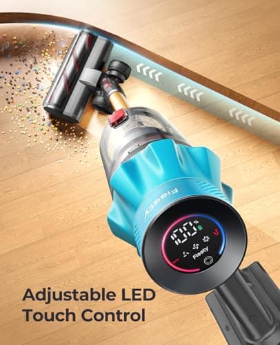 Cordless Vacuum Cleaner 550W/45Kpa, Stick Vacuum Cleaners 60 Mins Max Runtime with Charging Dock, Self-Standing Handheld Vacuum with Touch Display, 6-in-1 Vacuum Cleaner for Carpet/Hard Floor/Pet Hair