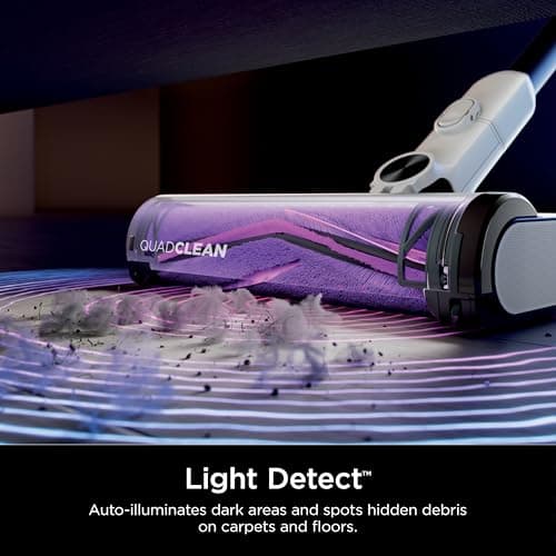 Shark Detect Clean & Empty Auto-Empty System - Lightweight Cordless Vacuum Cleaner with HEPA Filter, Portable Handheld Attachment, Crevice Tool, Ideal Stick Vacuum for Pet Hair, White, IW3511